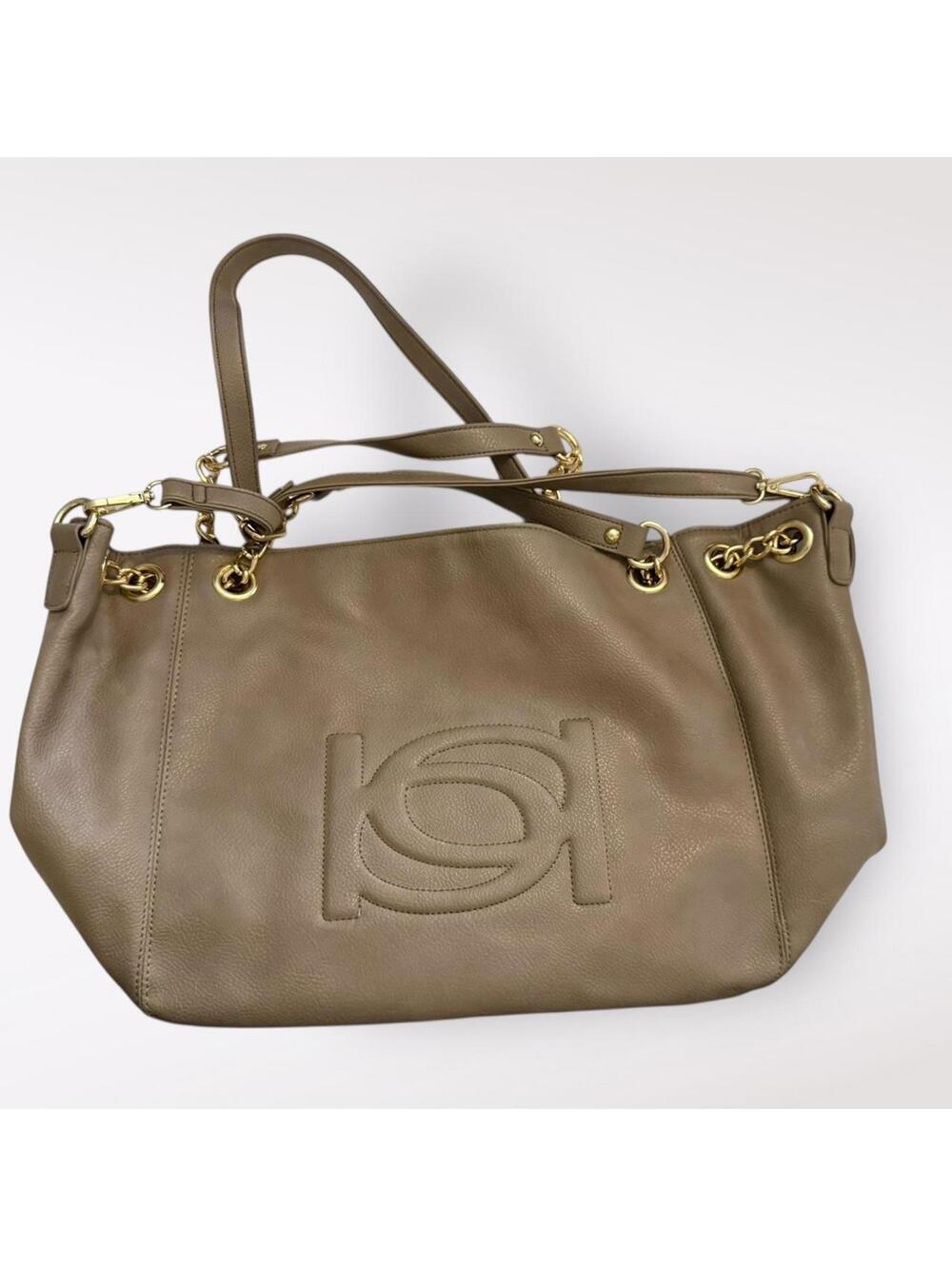 Bebe Tan Leather Shoulder Bag